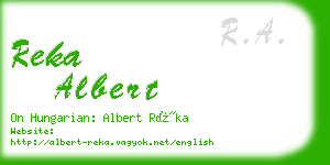 reka albert business card
